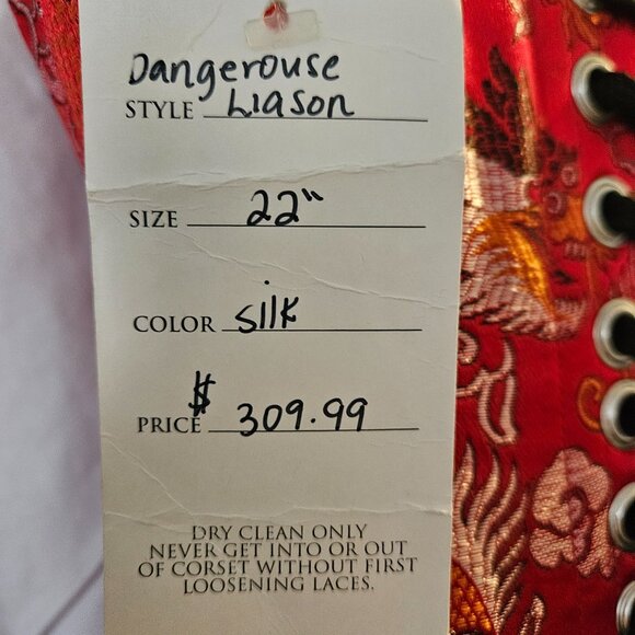 NEW VINTAGE XS Dangerous Liaison TIGHT LACING Corset RED Dragon - Picture 6 of 14